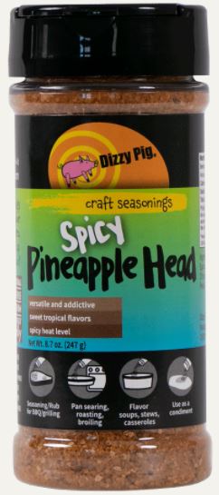 Dizzy Pig Spicy Pineapple Head Seasoning (8 OZ Shaker Bottle)